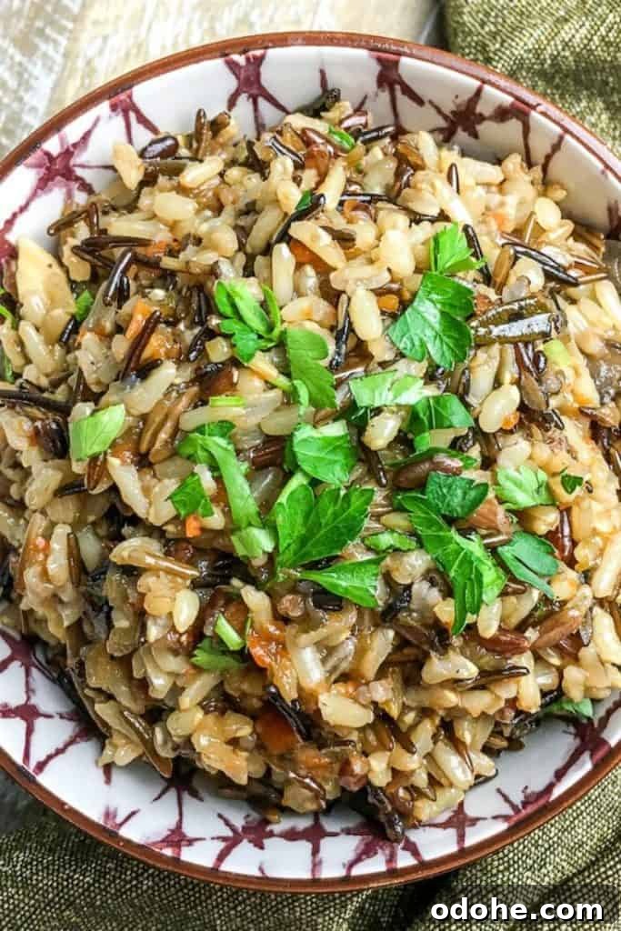 Instant Pot Wild Rice Pilaf with Mushrooms & Herbs 4 instant pot wild rice pilaf