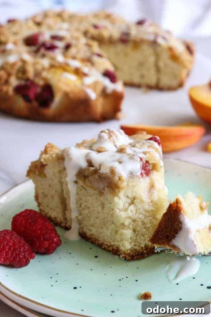 Peach Raspberry Crumb Cake