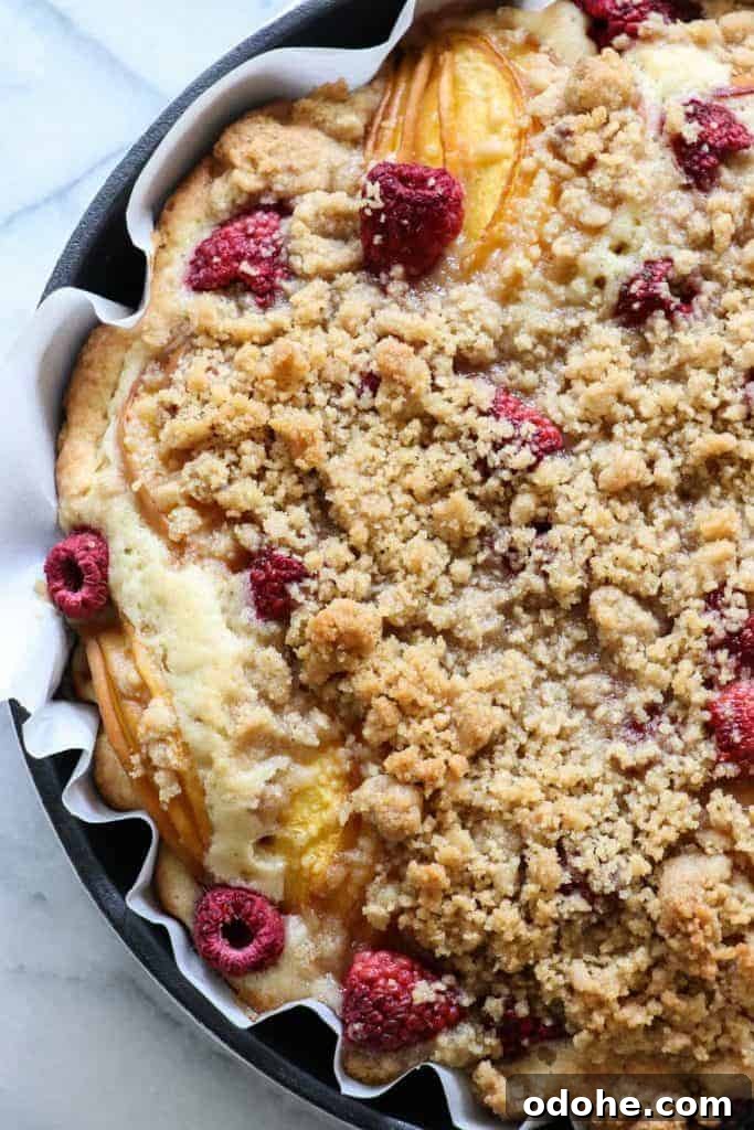 Peach Raspberry Crumb Cake