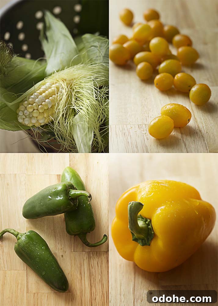 Corn gazpacho is a sweet and spicy cold soup which is refreshing for summer! Easy and quick, it's full of fresh corn, yellow tomatoes, and spicy peppers.