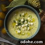 Corn gazpacho is a sweet and spicy cold soup which is refreshing for summer! Easy and quick, it's full of fresh corn, yellow tomatoes, and spicy peppers.