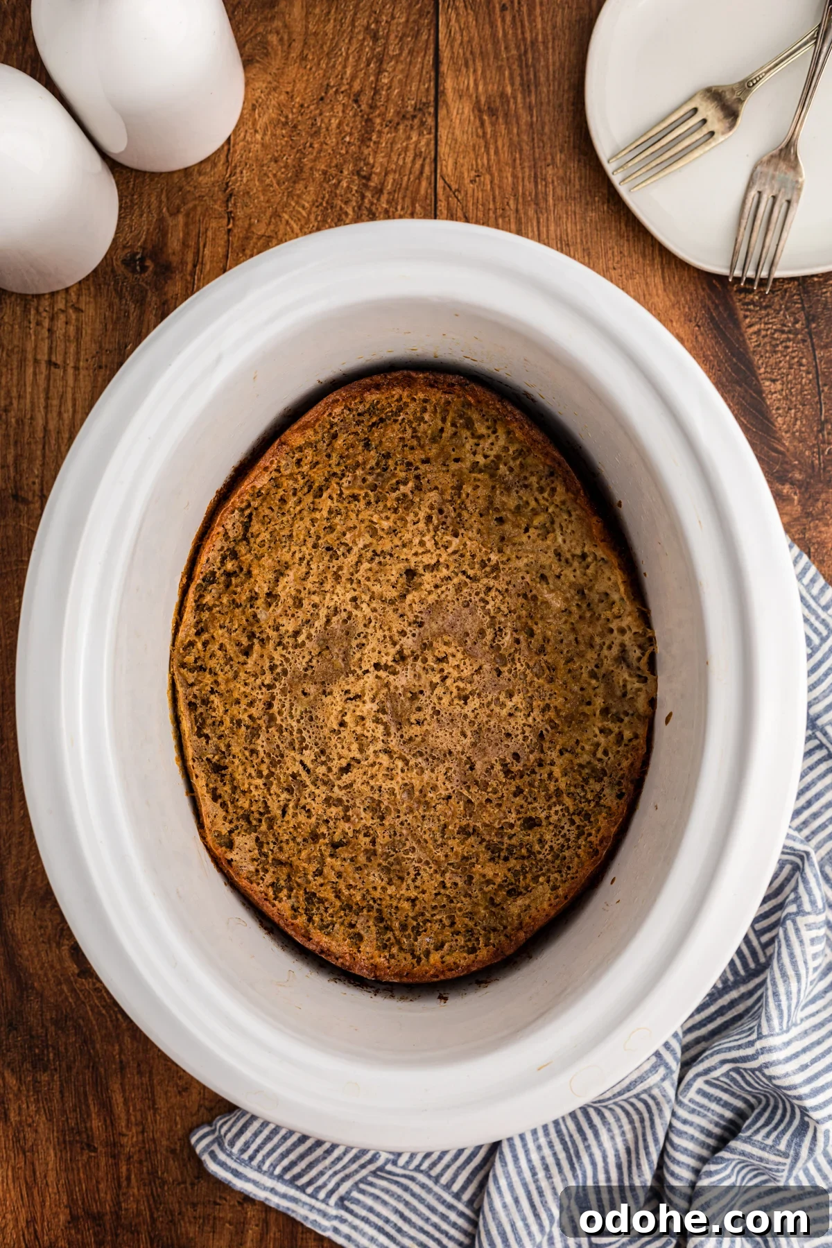Zucchini bread in a slow cooker.