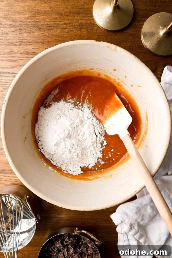 fold in the dry ingredients