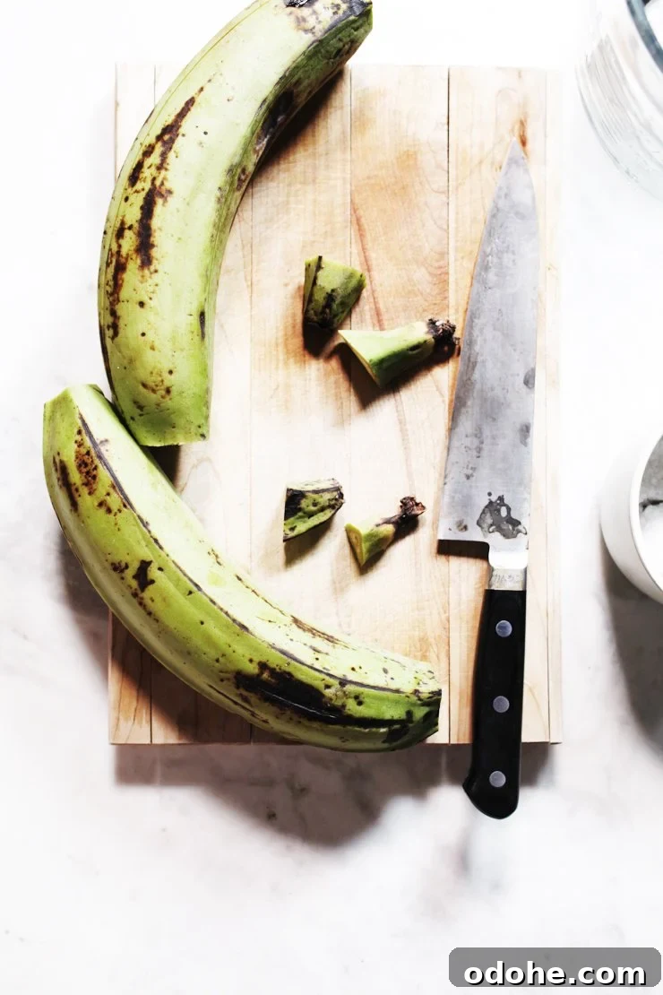 Ends Cut Off on Green Plantain