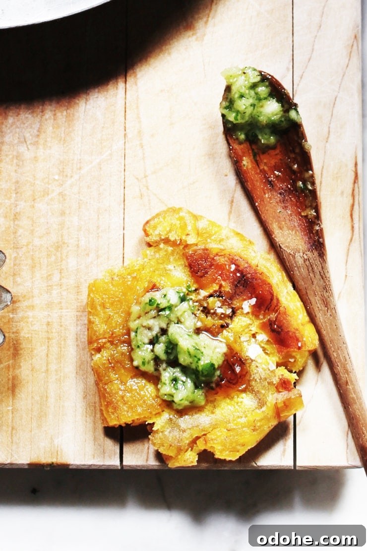 Close Up of a Crispy Tostone