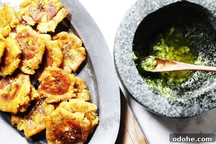 Crispy Tostones and Ajillo