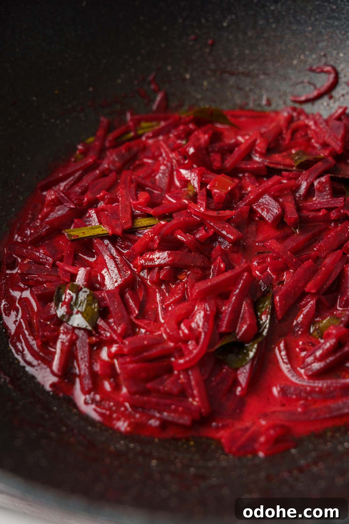 Authentic Sri Lankan Beetroot Curry Recipe with Coconut Milk 9 beetroot curry in the pot.