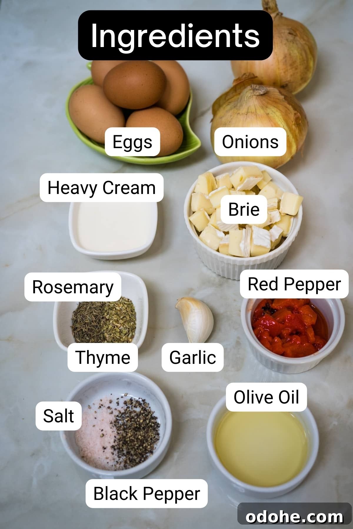 Brie and Caramelized Onion Mini Crustless Quiches: Savory Bites for Brunch 3 mini quiche ingredients