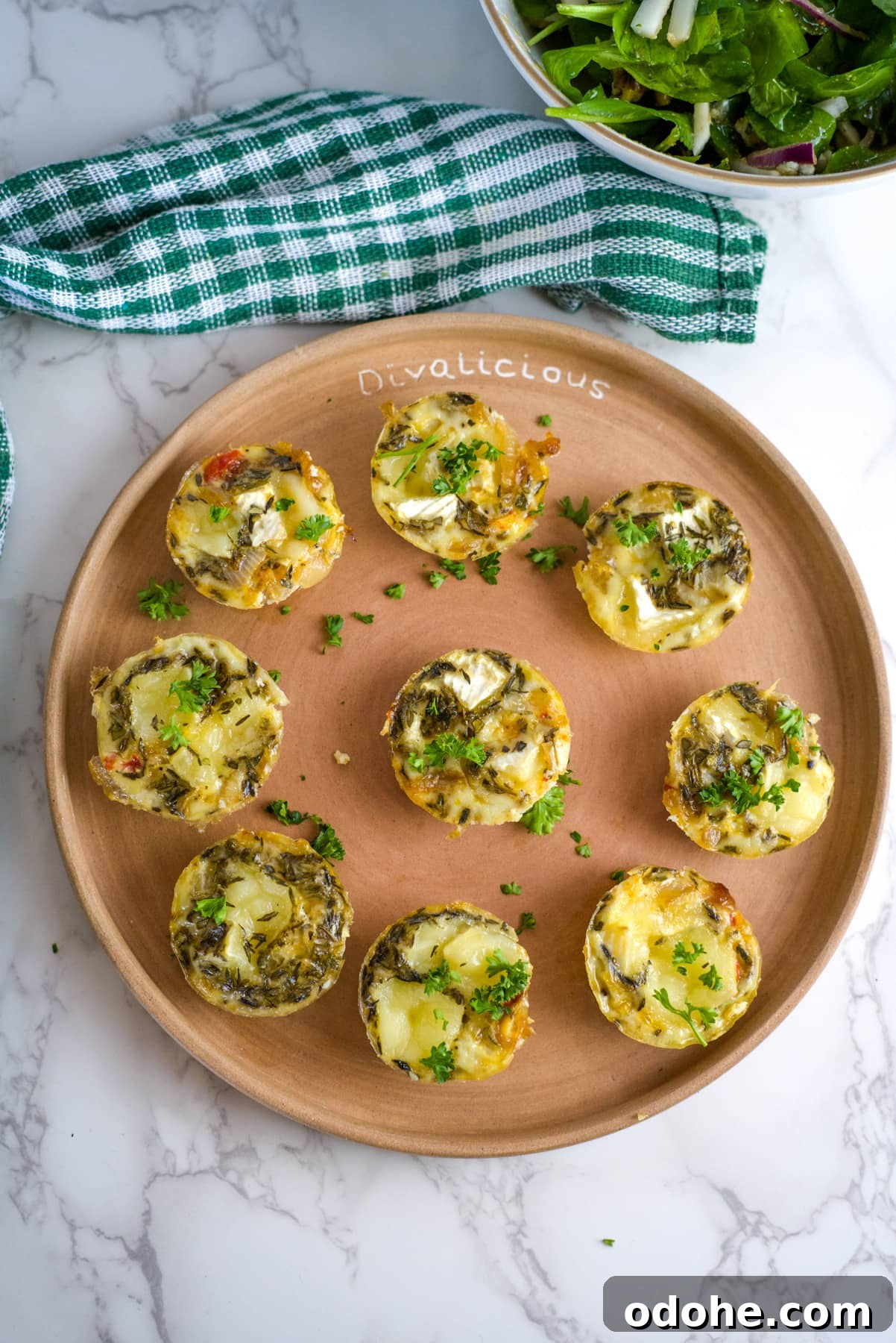 Brie and Caramelized Onion Mini Crustless Quiches: Savory Bites for Brunch 8 mini brie quiche