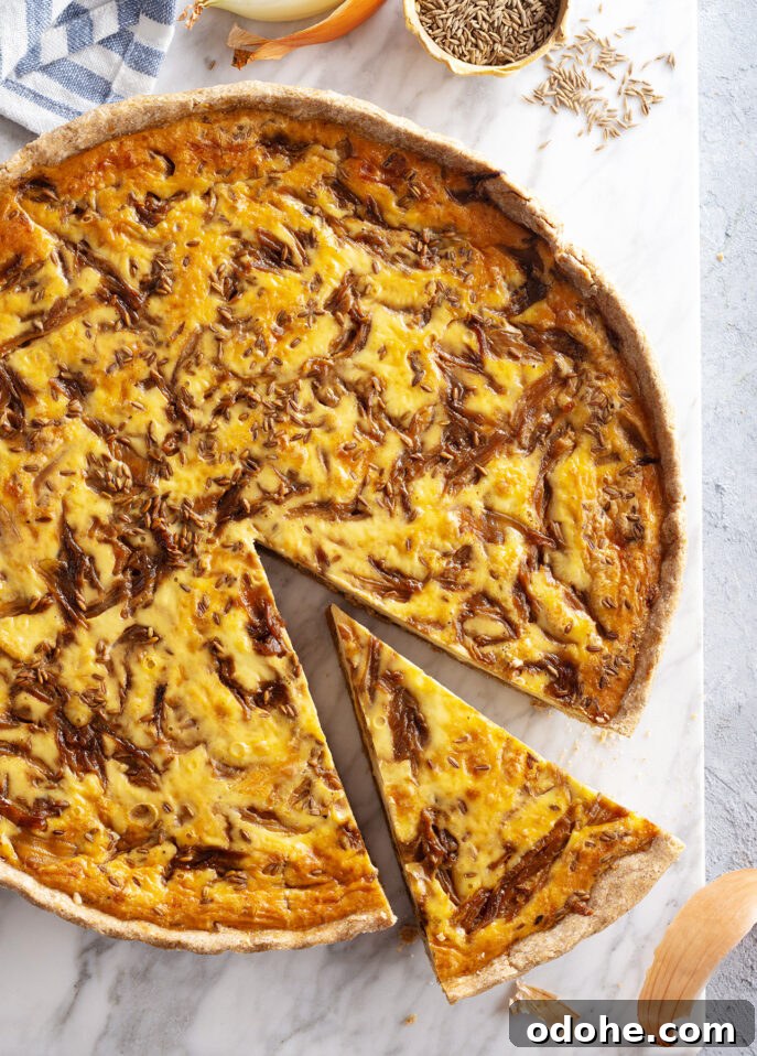Cumin and Caramelized Onion Quiche // FoodNouveau.com