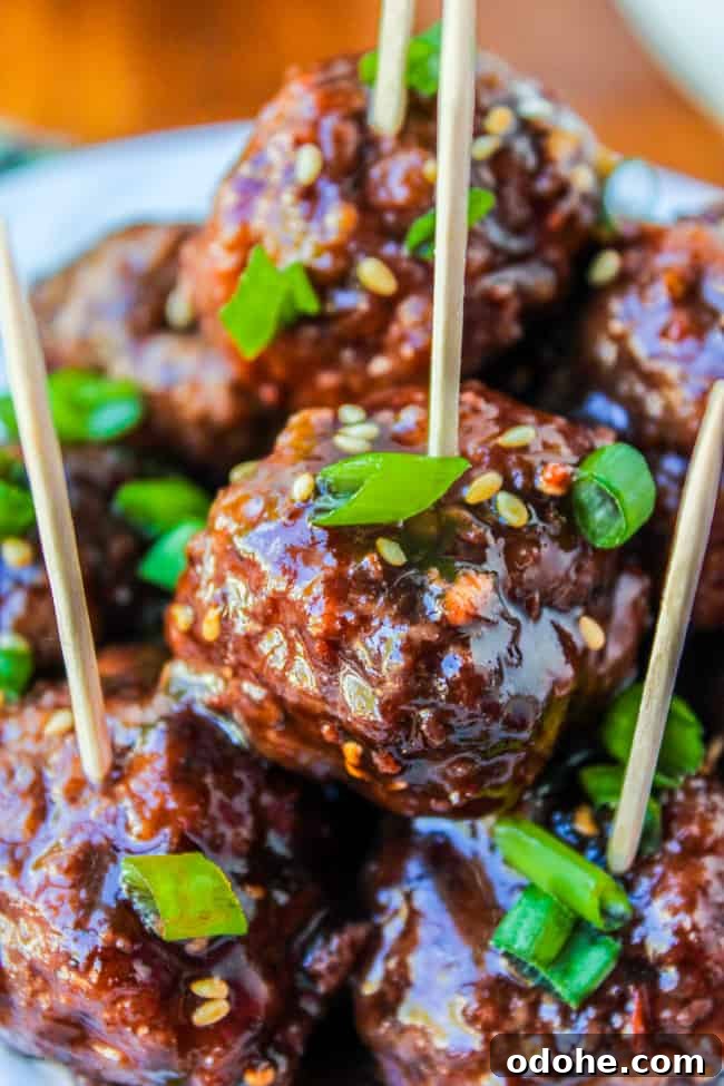 Slow Cooker Raspberry Balsamic Meatballs from The Food Charlatan