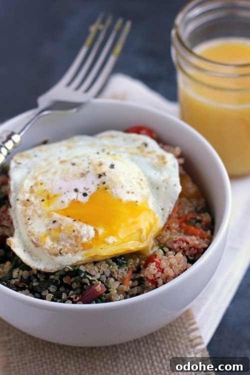 Swiss Chard and Quinoa Morning Power Bowl 2 Swiss Chard and Quinoa Breakfast Bowl