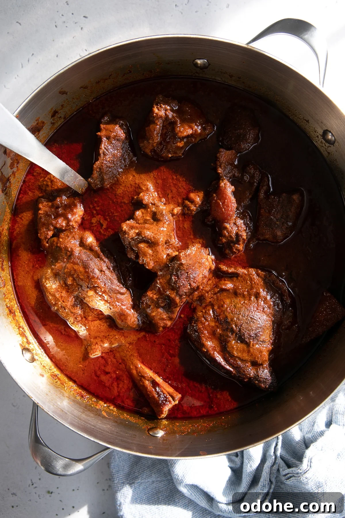 40+ Authentic Mexican Recipes for an Unforgettable Cinco de Mayo 11 Large pot filled with Mexican birria made with beef and lamb.