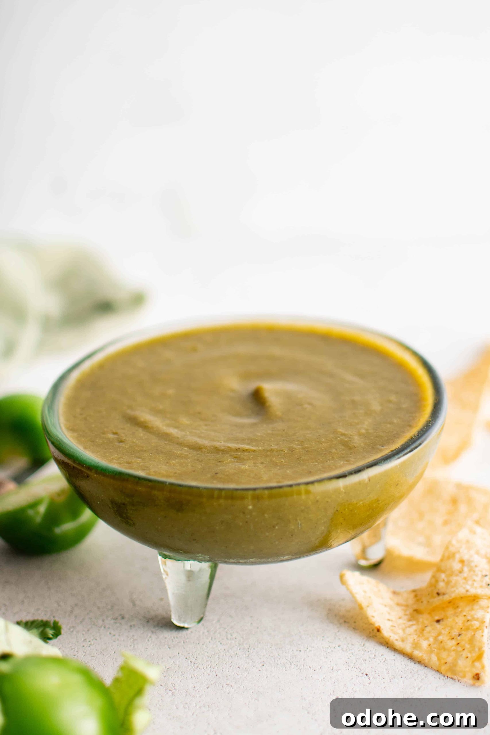 40+ Authentic Mexican Recipes for an Unforgettable Cinco de Mayo 3 Glass salsa bowl filled with homemade salsa verde