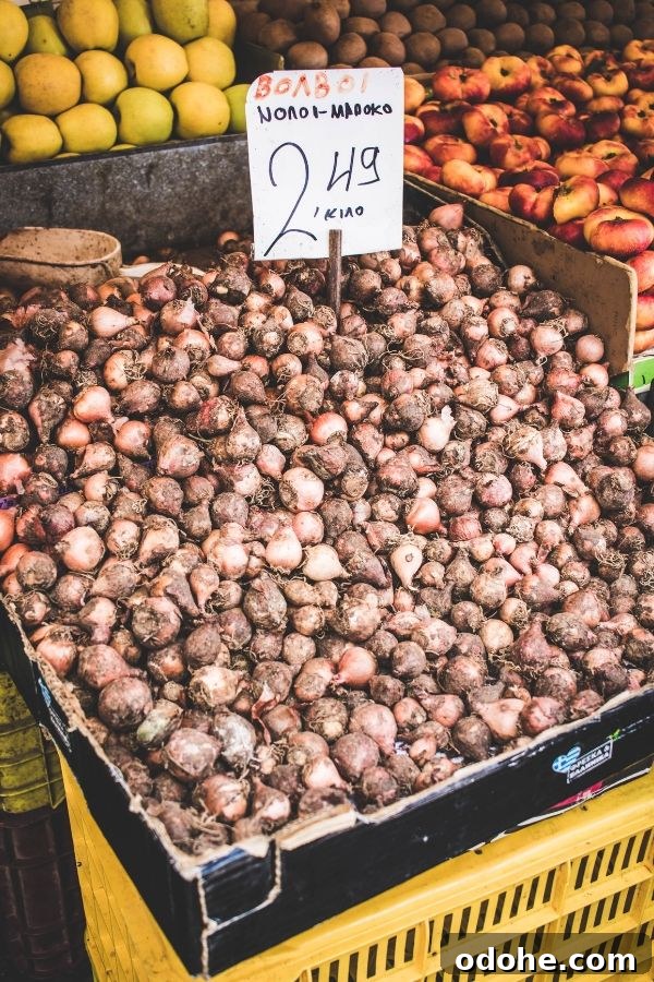 Central Market Athens: 10 Compelling Reasons to Visit the Varvakeios Food Market 13 Baby onions at the market