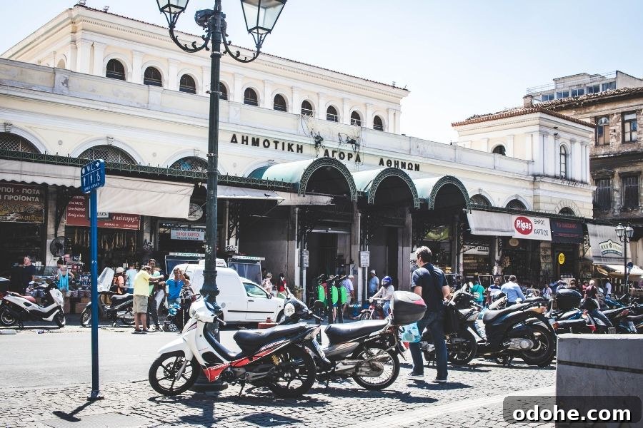 Central Market Athens: 10 Compelling Reasons to Visit the Varvakeios Food Market 14 The outside of the Central Market in Athens, Greece.