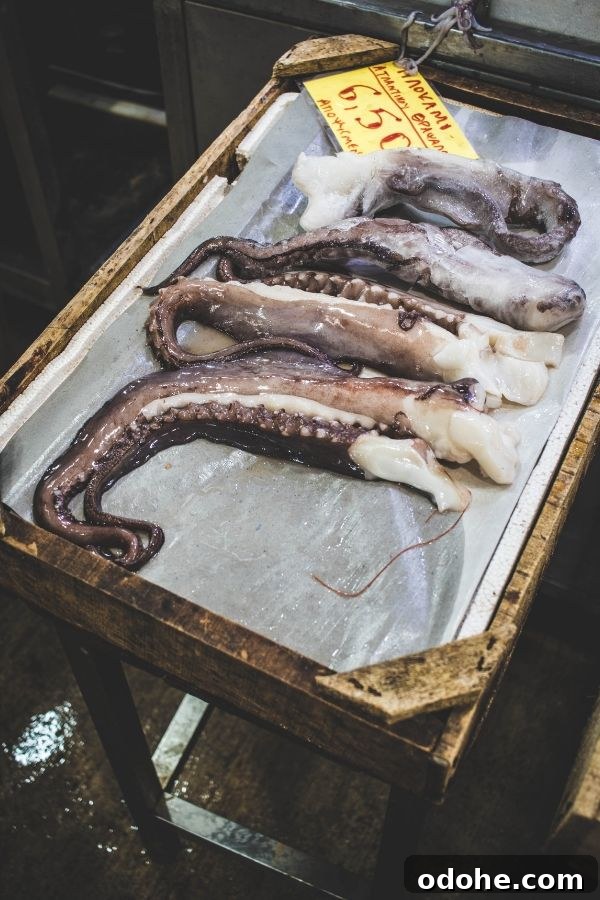 Central Market Athens: 10 Compelling Reasons to Visit the Varvakeios Food Market 9 Fresh Octopus at the market