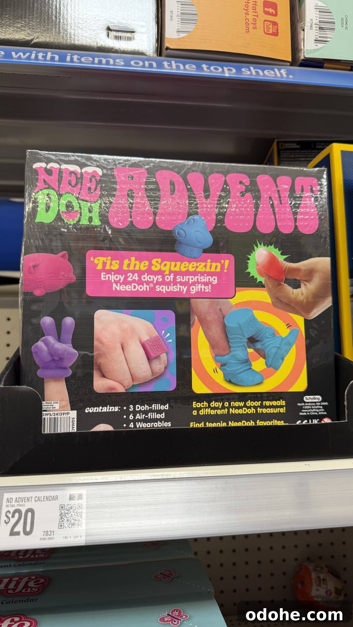 Where Parents Are Finding Sold-Out NeeDoh Squishies Right Now 2 needoh advent calendar on shelf at walmart