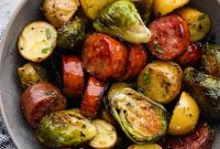 Sheet-Pan Sausage with Roasted Vegetables