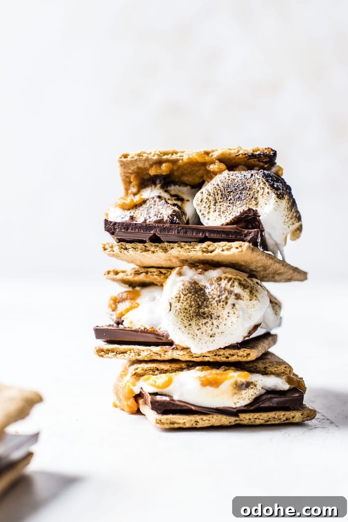 Indoor Pumpkin S'mores made with pumpkin butter! | thealmondeater.com