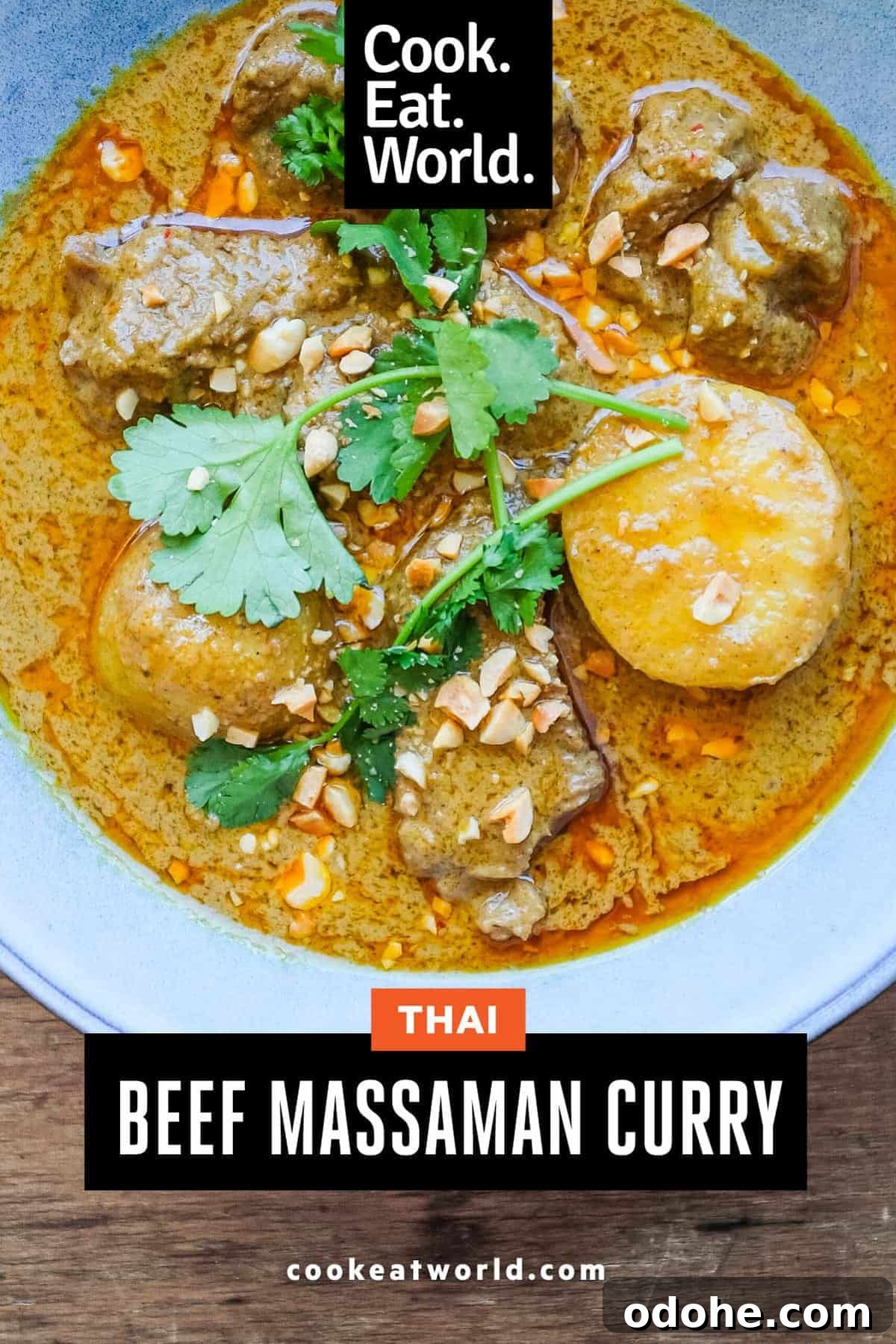 Thai Beef Massaman Curry | cookeatworld.com A bowl of Thai Beef Massaman Curry