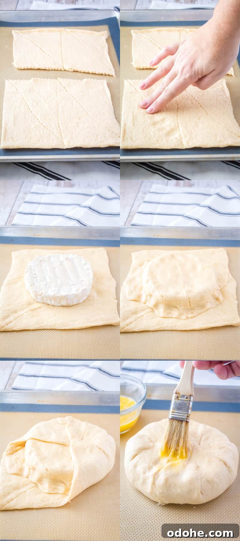 how to wrap brie in crescent roll dough