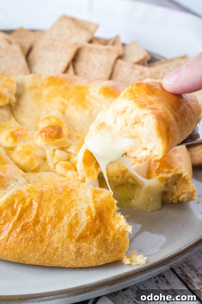 piece of baked brie en croute