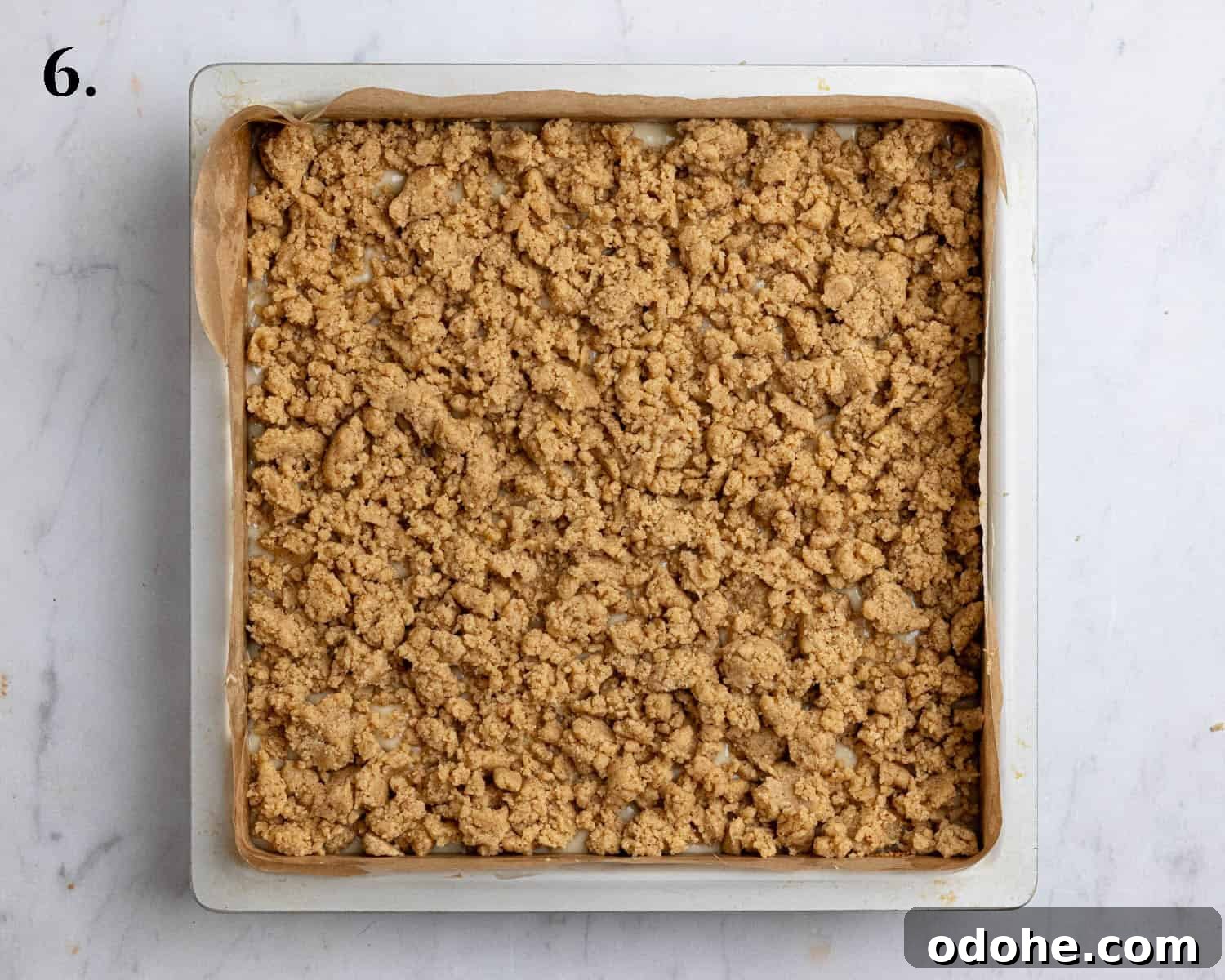 Step 6, the cake before baking.