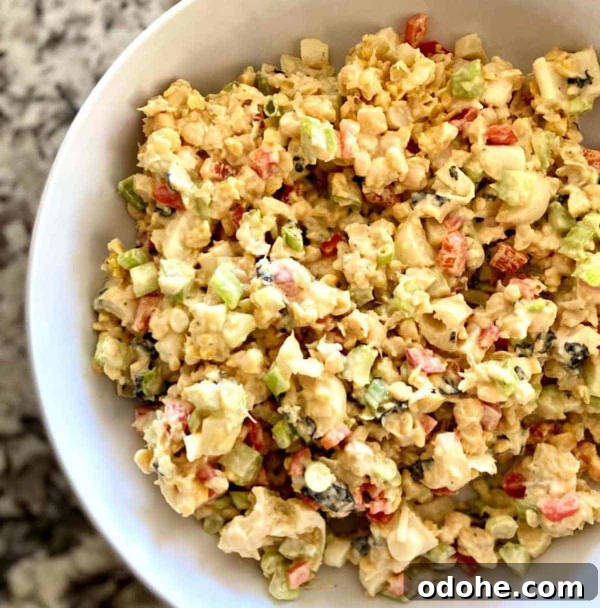 Hearts of Palm Vegan Lobster Roll Recipe 7 Lobster salad in a bowl on the table.