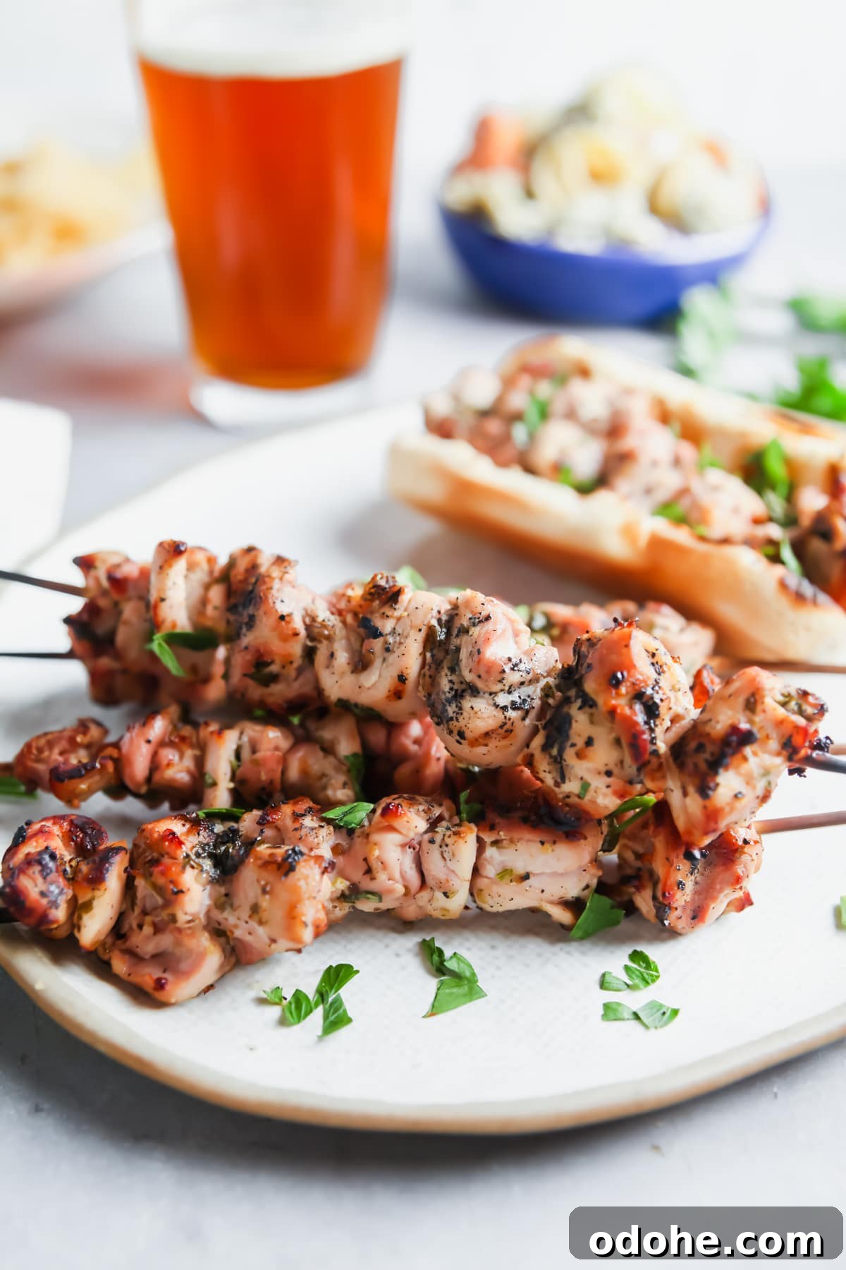 Homemade Chicken Spiedies: Low-Carb Gluten-Free Recipe 3 A platter of grilled chicken skewers