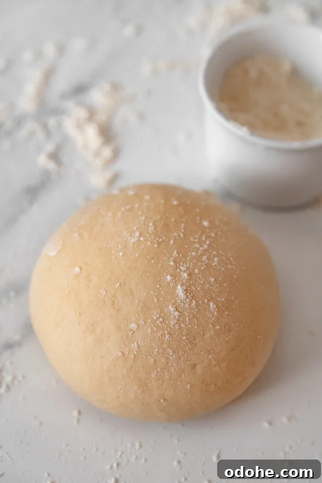 Photo of a homemade pizza dough