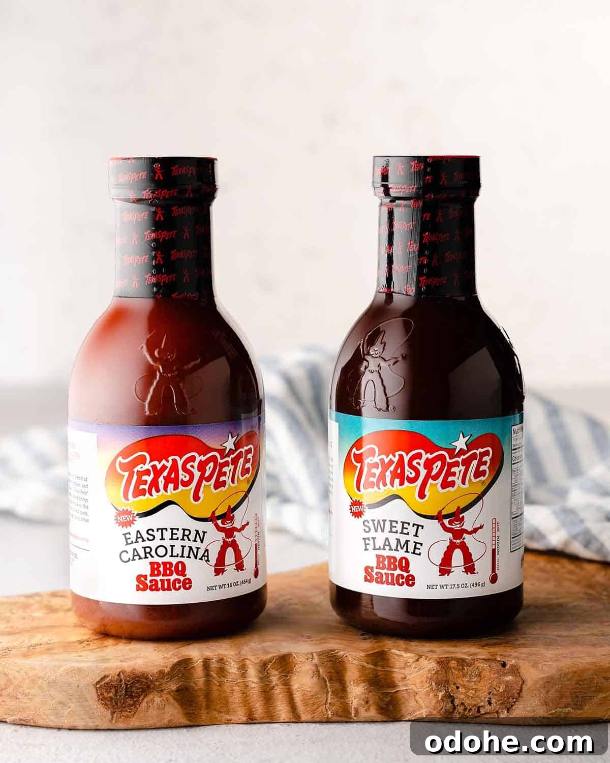 Crispy Spicy Queso Chicken Nachos Recipe 9 two bottles of Texas Pete BBQ sauce