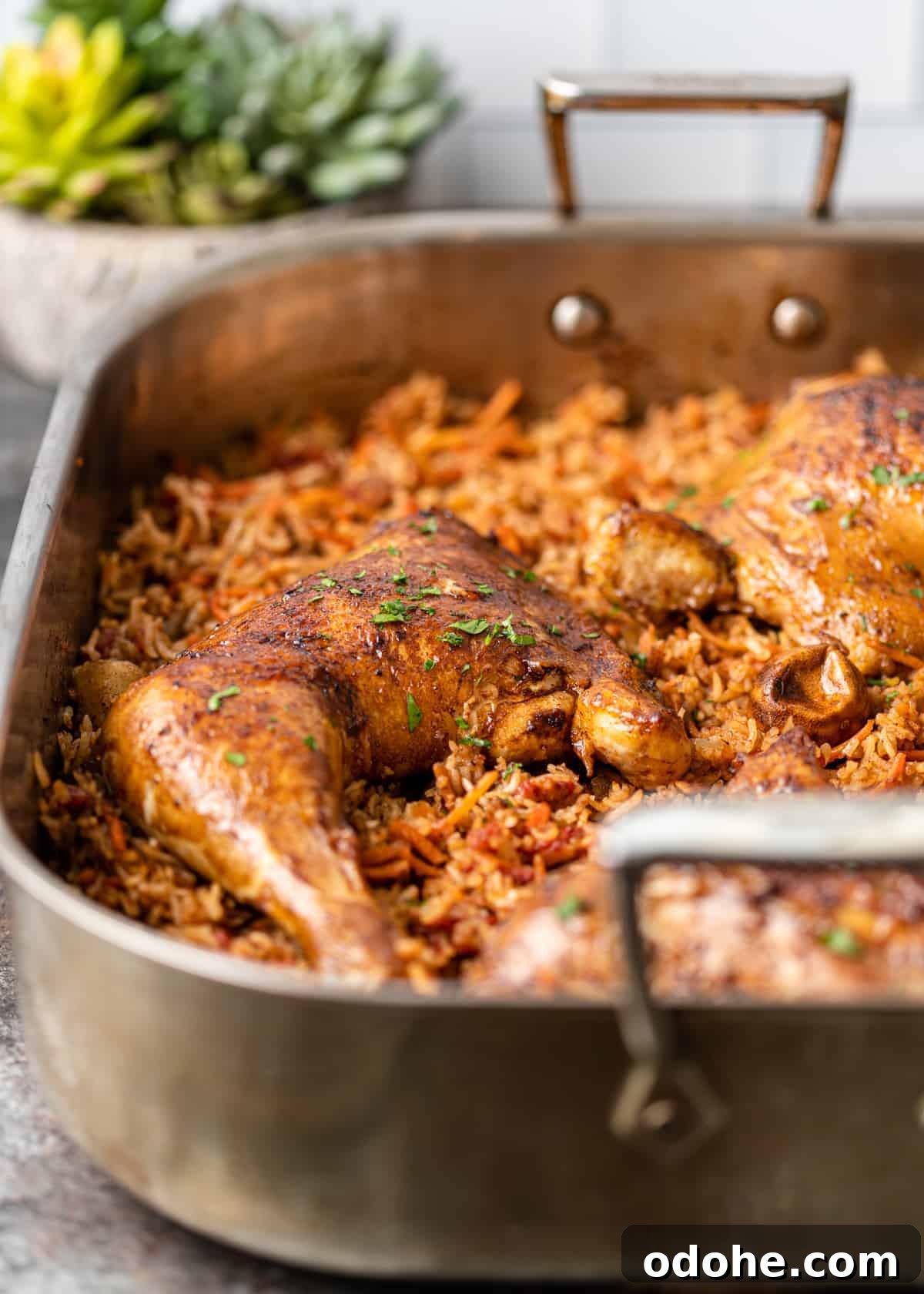 Authentic Kabsa: Arabic Chicken and Rice Recipe 8 arabic chicken and rice in large roasting pan