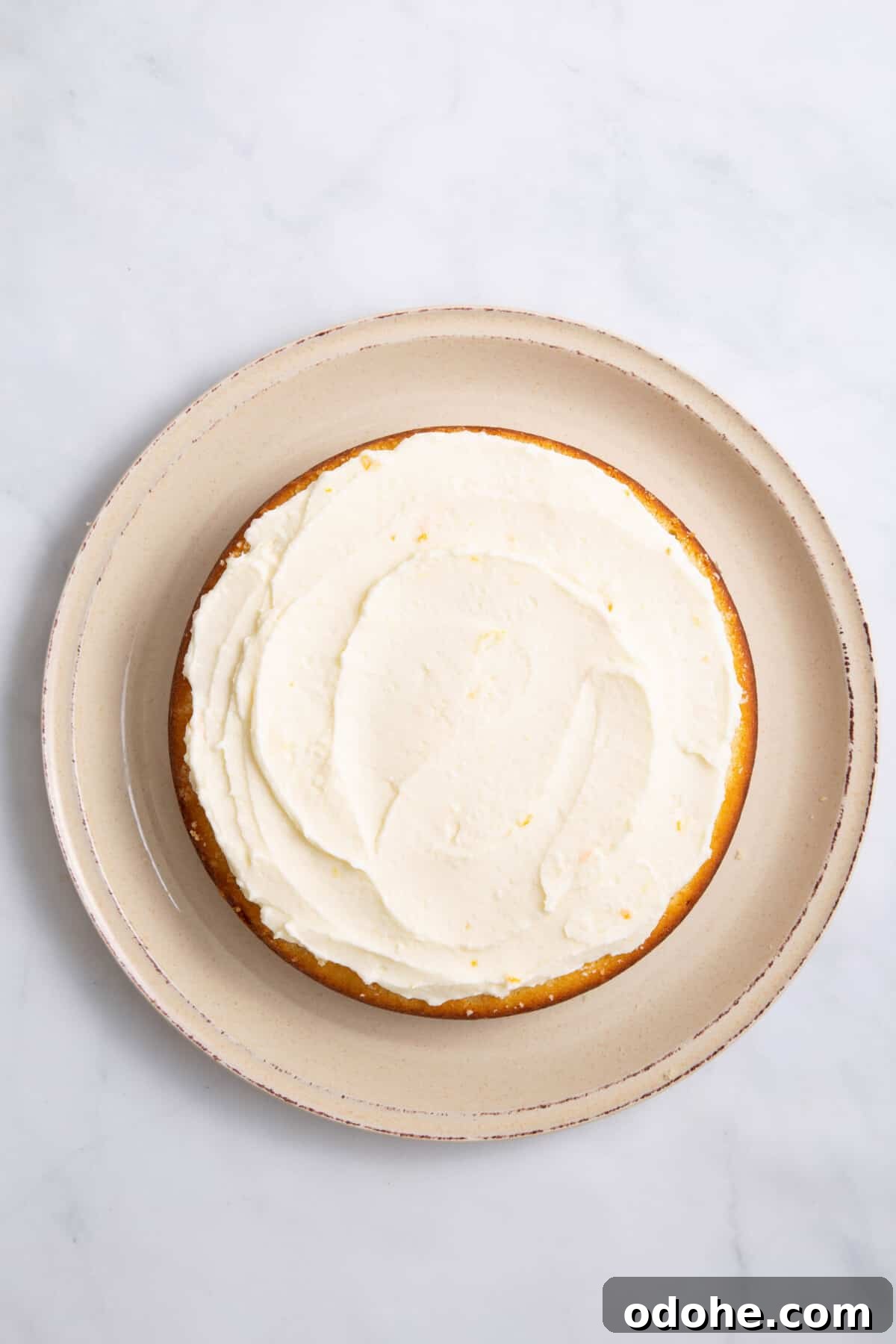 Cannoli Cake Recipe: Ricotta Filling and Chocolate Chips 6 step 2 to make cannoli cake, frost the vanilla cake.