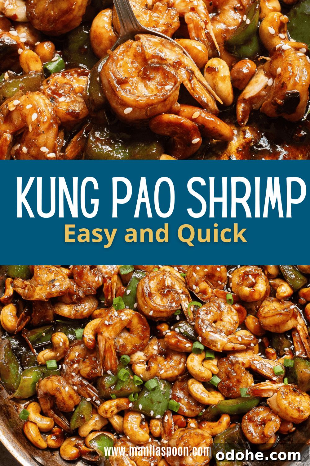 Kung Pao Shrimp with Cashews — Quick Spicy Stir-Fry 12 Final plated Kung Pao Shrimp with garnish