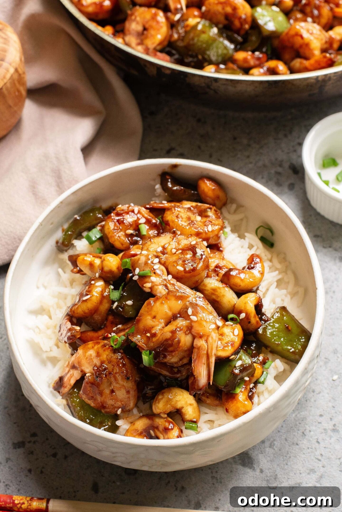 Kung Pao Shrimp with Cashews — Quick Spicy Stir-Fry 3 Prepared Kung Pao Shrimp ingredients