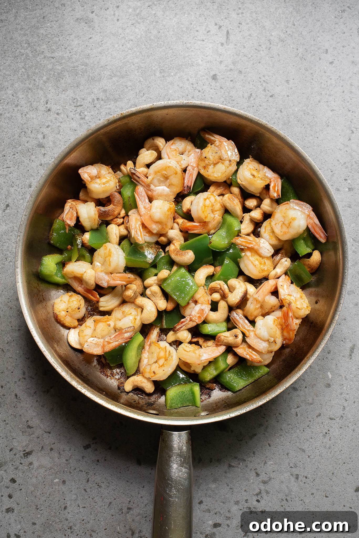 Kung Pao Shrimp with Cashews — Quick Spicy Stir-Fry 7 Sauce being added