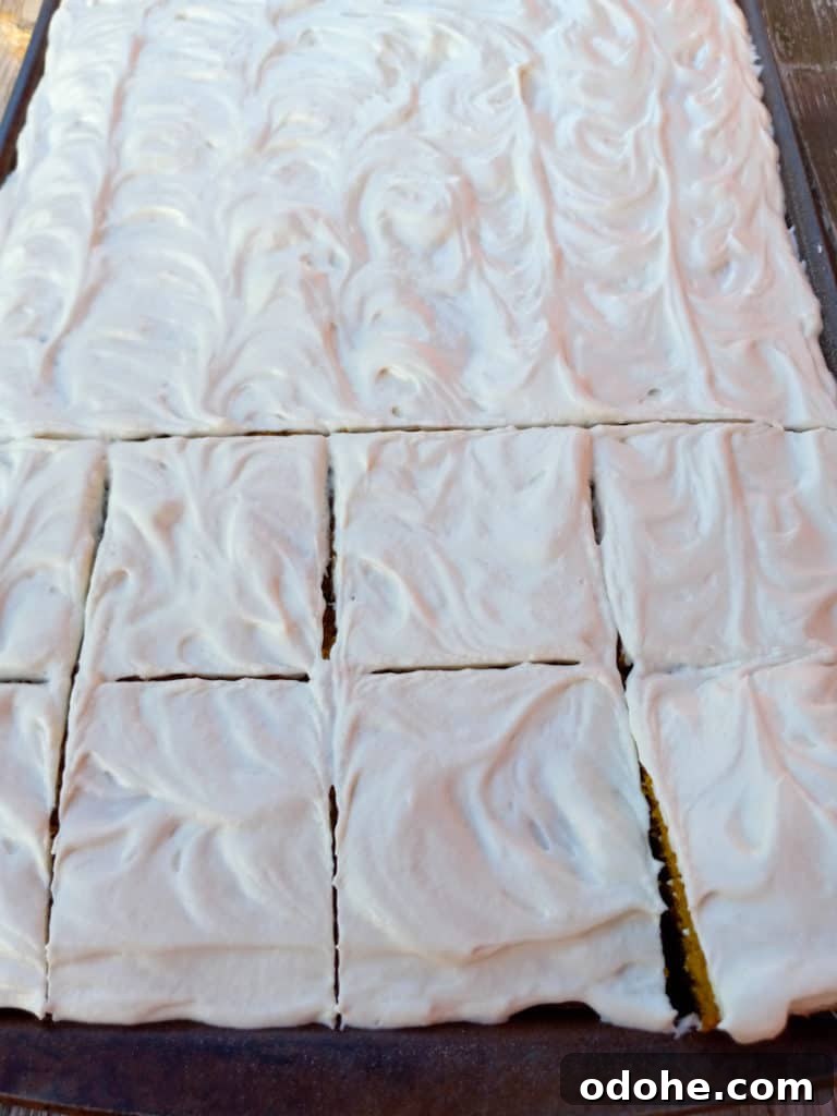 sheet pan of pumpkin bars